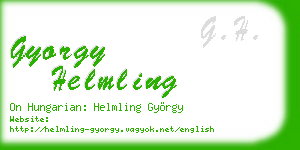 gyorgy helmling business card